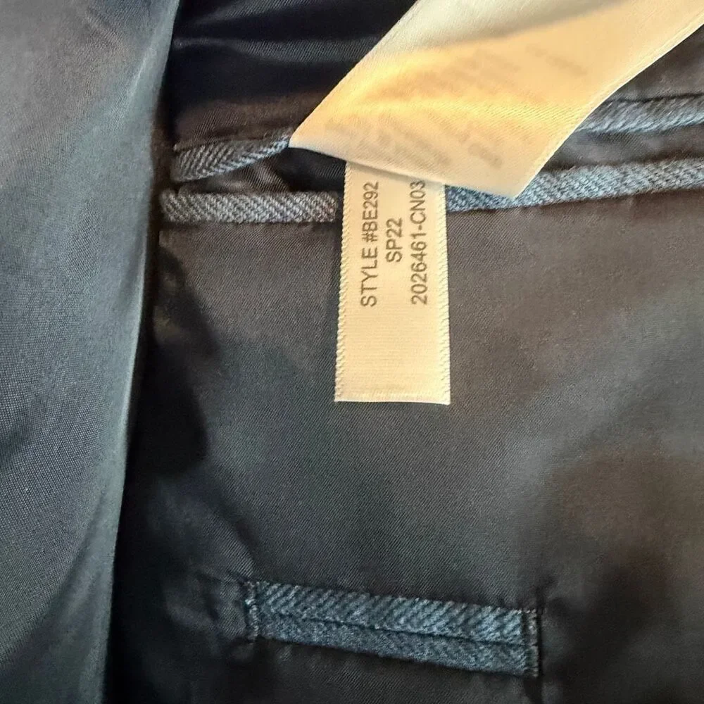 J. Crew Blue Linen Herringbone Thompson University Blazer Jacket Men's Size 40R